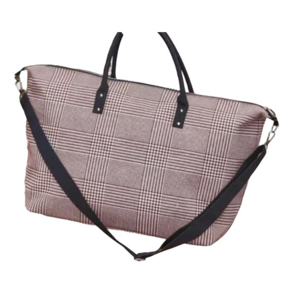 Lulu Dharma NWT Pink Plaid Frasier Weekender Bag - Picture 4 of 5